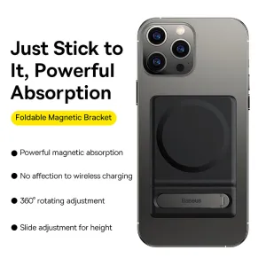 Baseus Magnetic Rotating Card Holder Stand - Black