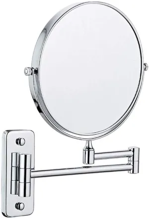 Bathroom Mirror Wall Mounted Makeup Mirror 8-inch Two-Sided 3X Magnification 360° Swivel Extending Folding Bathroom Shaving Cosmetic Make Up Mirror, Chrome