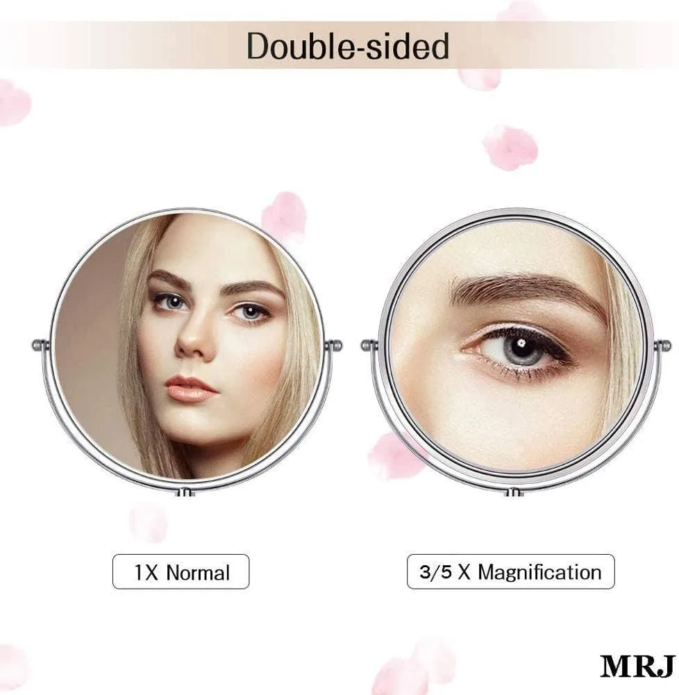 Bathroom Mirror Wall Mounted Makeup Mirror 8- inch Two- Sided 5X Magnification 360° Swivel Extending Folding Bathroom Shaving Cosmetic Make Up Mirror(Antique Bronze,1X/5X)