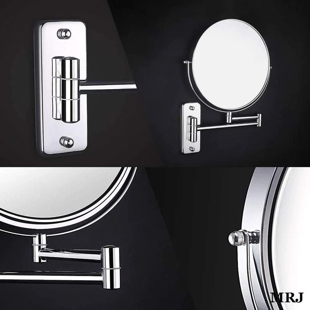 Bathroom Mirror Wall Mounted Makeup Mirror 8- inch Two- Sided 5X Magnification 360° Swivel Extending Folding Bathroom Shaving Cosmetic Make Up Mirror(Antique Bronze,1X/5X)