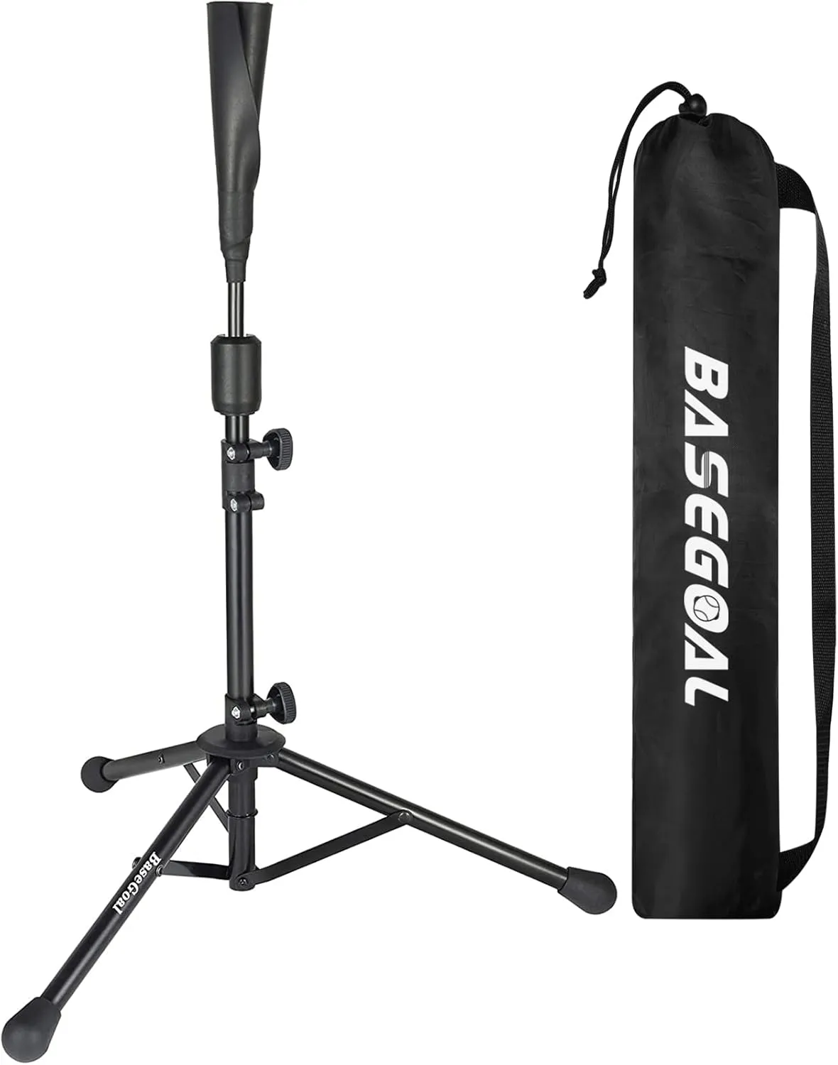 Batting Tee Baseball Tee,Softball Travel Portable Tee Tripod Stand Rubber Tee for Batting Training Practice with Carrying Bag