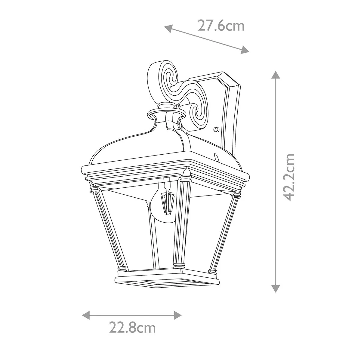 Bayview 1 Light Large Wall Lantern  | Black