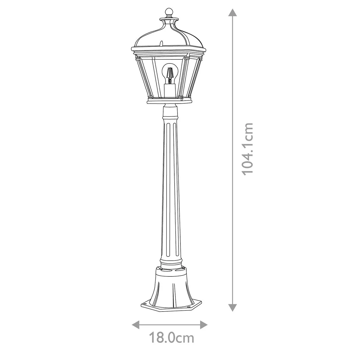 Bayview 1 Light Medium Pillar Lantern | Black