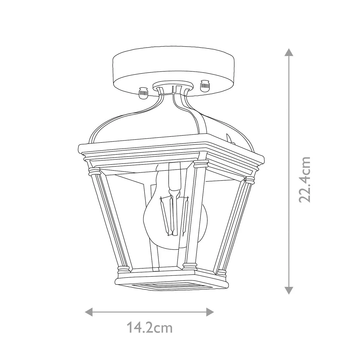 Bayview 1 Light Porch Lantern | Black