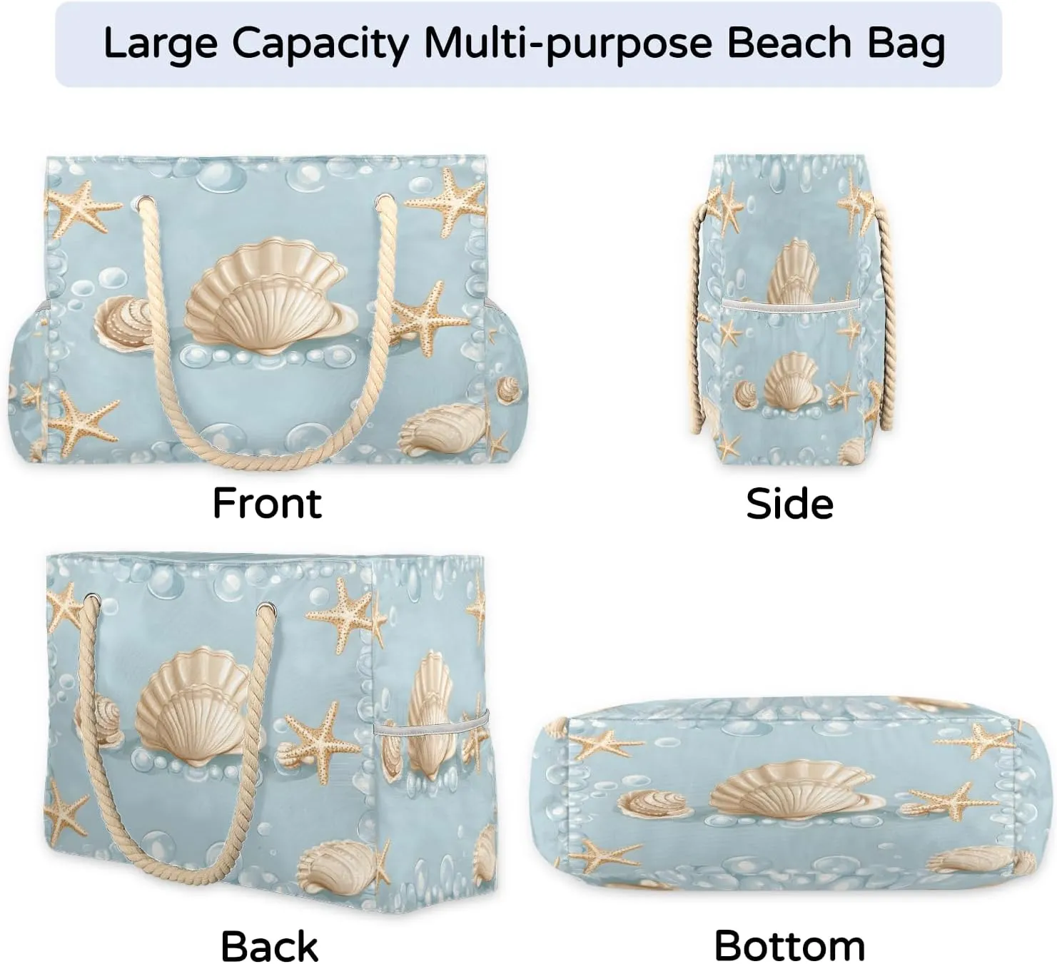 Beach Bags for Women, Large Waterproof Beach Tote Bag for Gym Grocery Travel