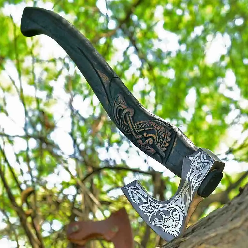 Bearded Viking Axe with Ashwood Handle Gunnar AXE106BLK