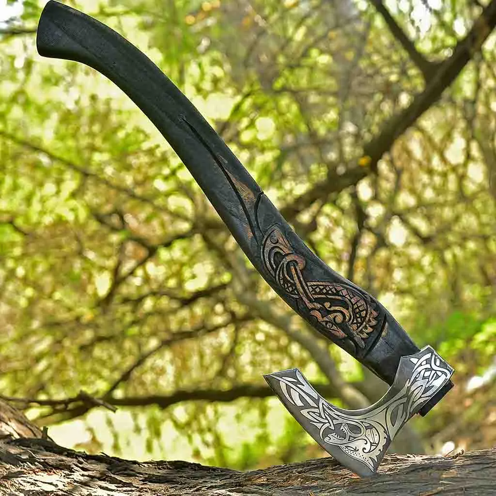 Bearded Viking Axe with Ashwood Handle Gunnar AXE106BLK