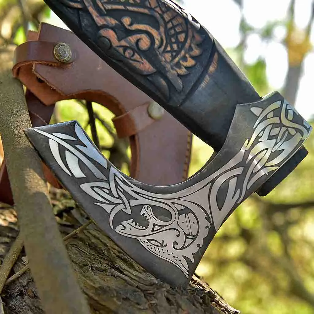 Bearded Viking Axe with Ashwood Handle Gunnar AXE106BLK