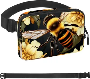 Bees and Flowers-272 Belt Bag for Men and Women Fanny Pack,Belt Bag with Adjustable Strap,Fashion Crossbody Everywhere Belt Bag for Travel Outdoors Running Hiking