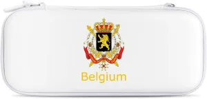 Belgium Belgian Logo Hard Shell Travel Case with Rope 15 Game Card Pockets Compatible with Switch Protective