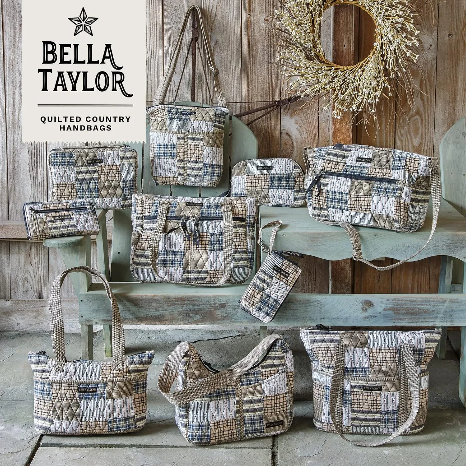Bella Taylor Small Tote | Lightweight Quilted Fabric Purses for Women