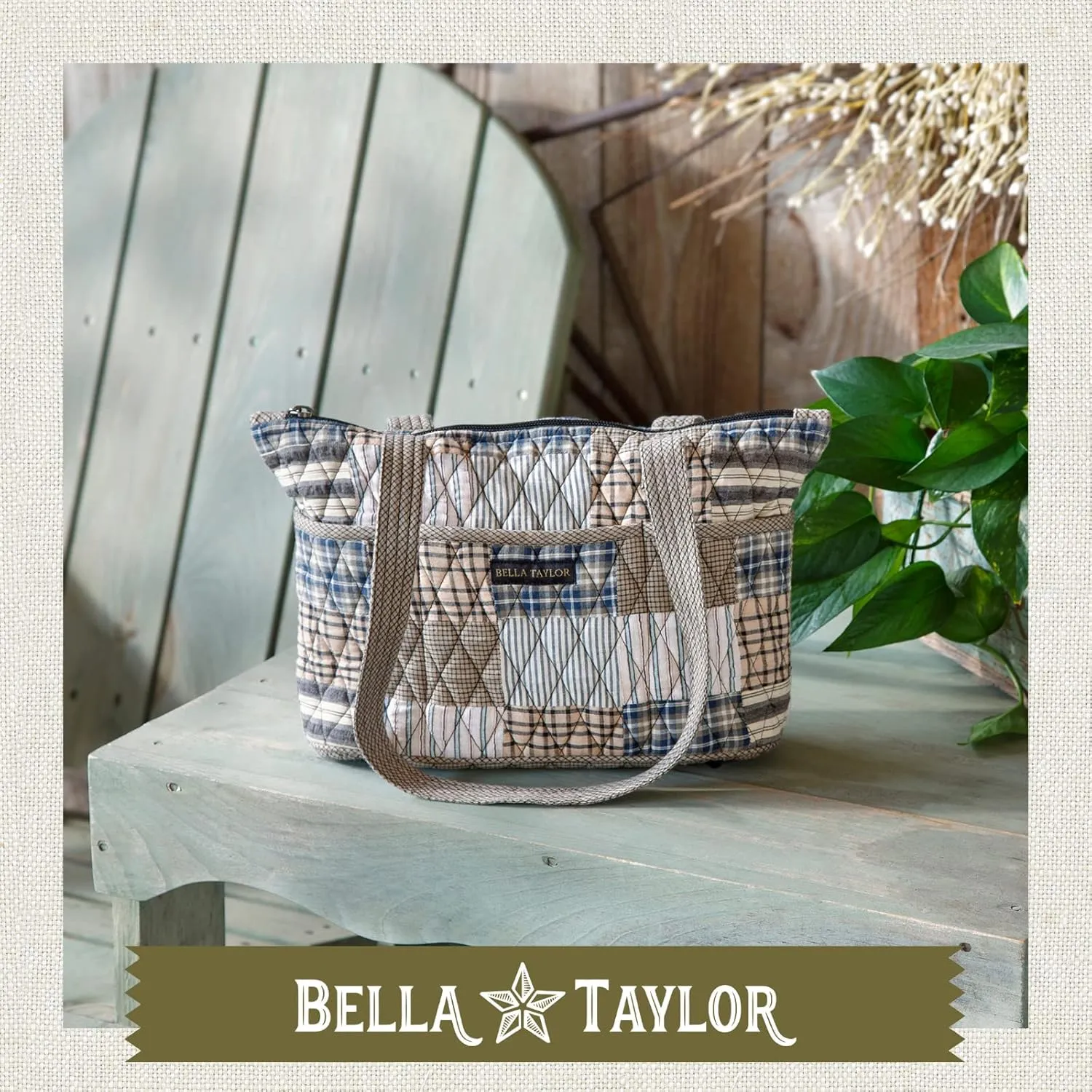 Bella Taylor Small Tote | Lightweight Quilted Fabric Purses for Women