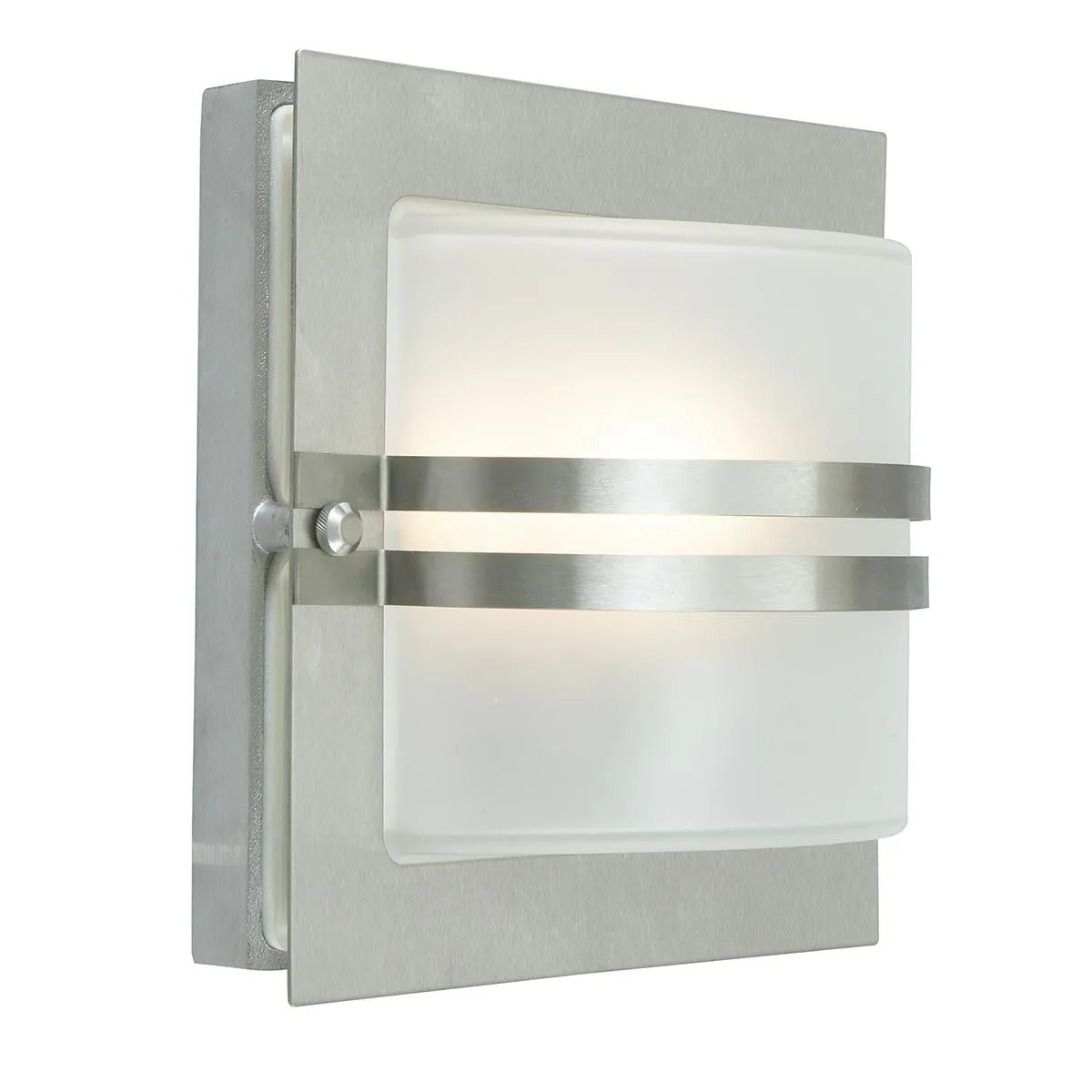 Bern 1 Light Wall Lantern - Stainless Steel With Frosted Glass | Stainless Steel