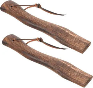 BESPORTBLE 2Pcs Wood Axe Handle Wooden Grip Replacement for Axes Easy to Install Smooth Surface for Use for Firewood Gardening Hiking Outdoor Activities