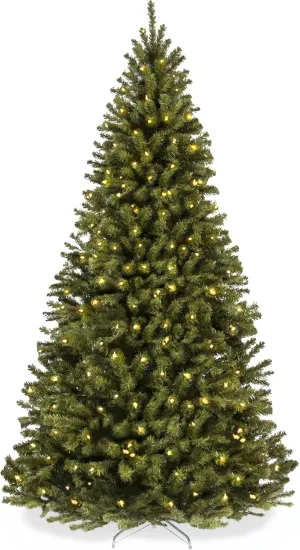 Best Choice Products 7.5ft Pre-Lit Spruce Artificial Holiday Christmas Tree for Home, Office, Party Decoration w/ 550 Incandescent Lights, 1346 Branch Tips, Easy Assembly, Metal Hinges & Foldable Base