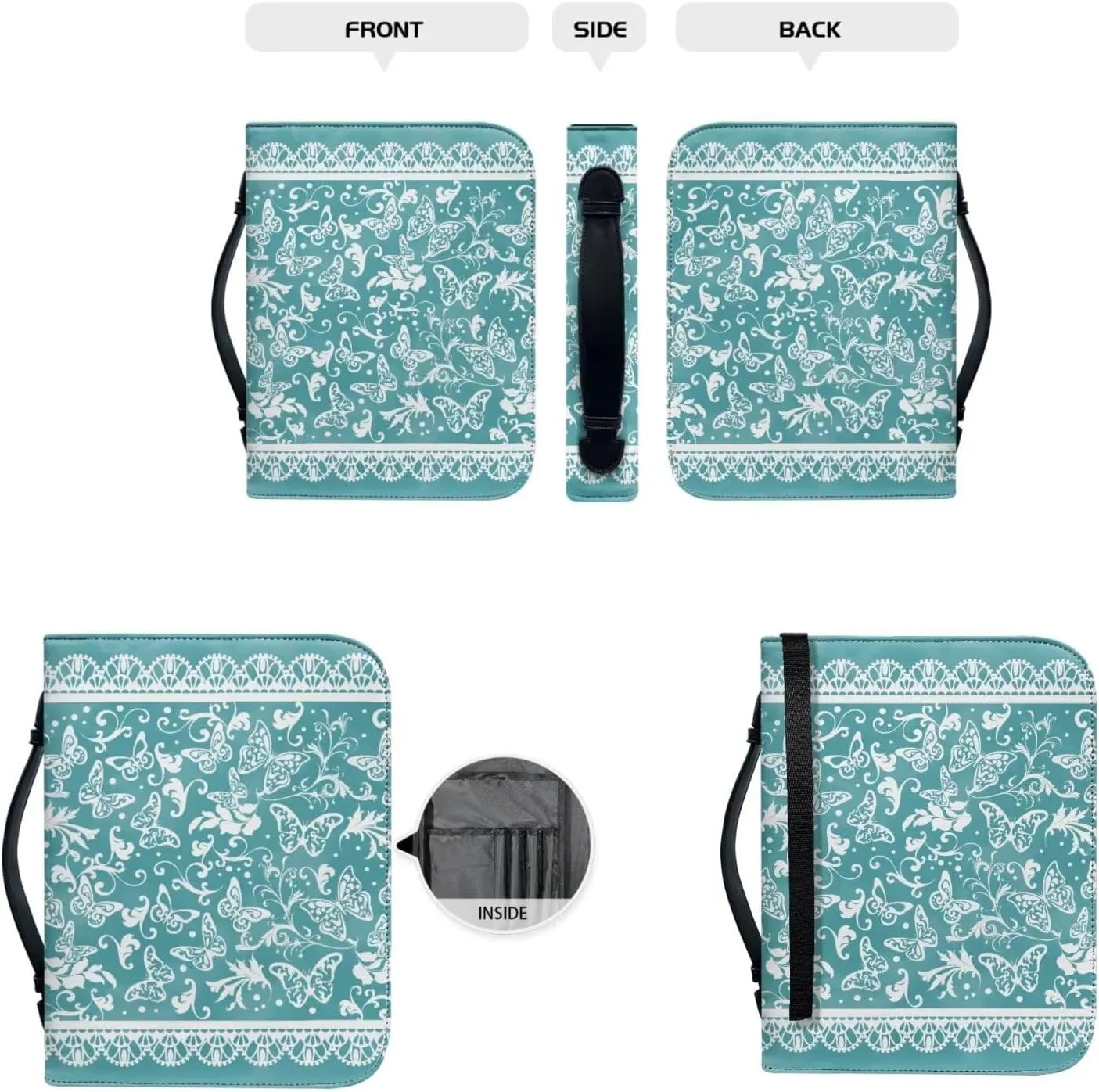 Bible Case for Women Bible Cover Christian Print PU Bible Bag with Bookmark Bible Carrying Case Bible Cover Case