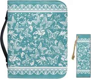 Bible Case for Women Bible Cover Christian Print PU Bible Bag with Bookmark Bible Carrying Case Bible Cover Case