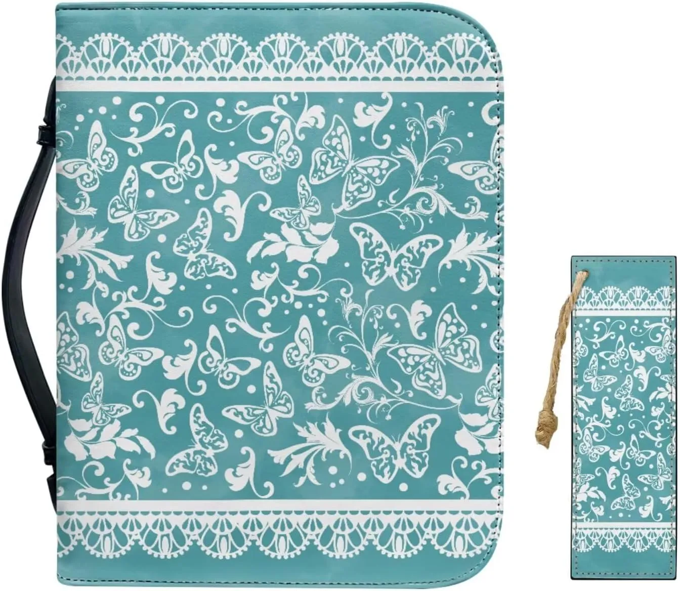 Bible Case for Women Bible Cover Christian Print PU Bible Bag with Bookmark Bible Carrying Case Bible Cover Case