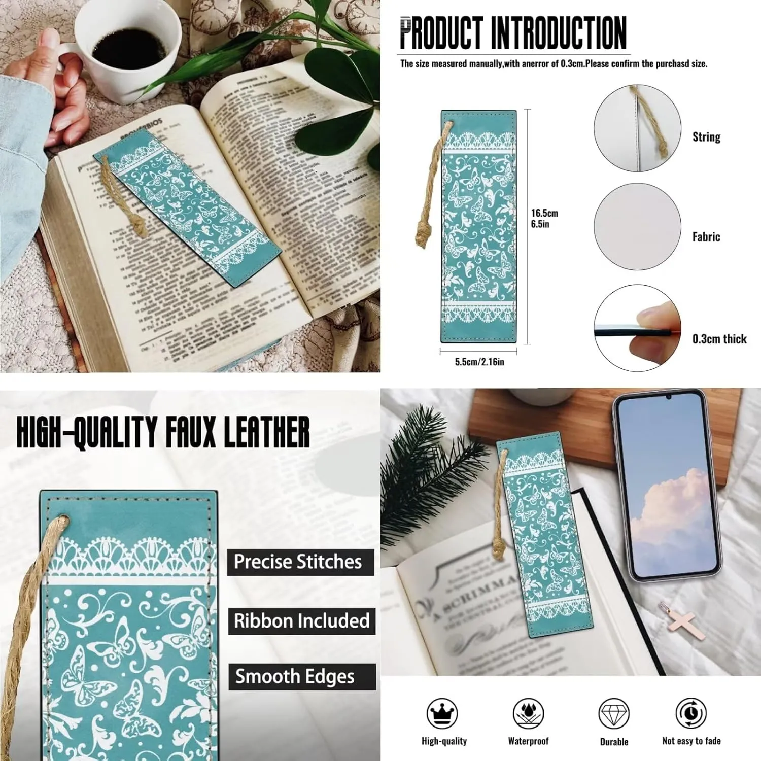 Bible Case for Women Bible Cover Christian Print PU Bible Bag with Bookmark Bible Carrying Case Bible Cover Case