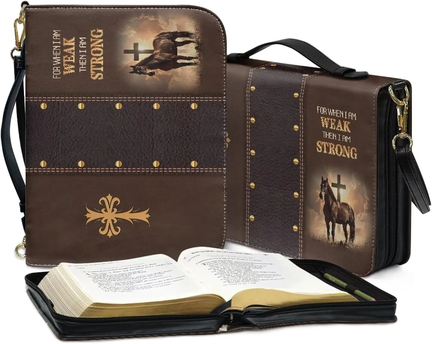 Bible Covers for Women Bible Holder Case Waterproof Bible Protector PU Leather Bible Organizer Bag