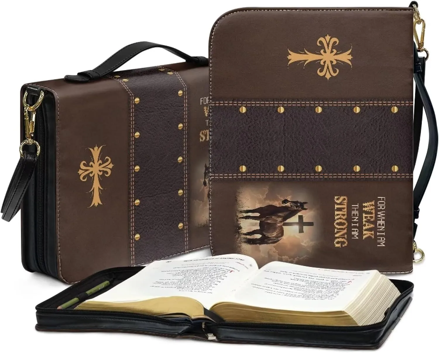 Bible Covers for Women Bible Holder Case Waterproof Bible Protector PU Leather Bible Organizer Bag