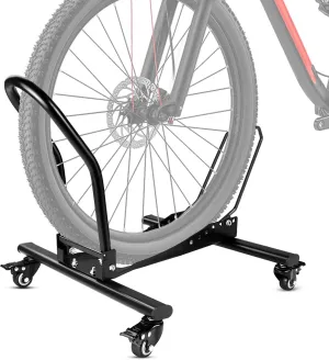Bike Floor Stand Rack Adjustable Freestanding Indoor Bike Stand with Lockable Wheels for 20"-29" Mountain Road Bike Storage for Home Garage (60lbs Load)