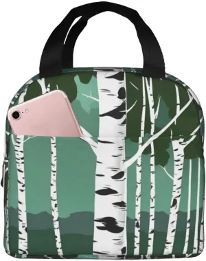 Birch Trees Lightweight Lunch Bag For Men Women Small Lunchbox Good For Office Days