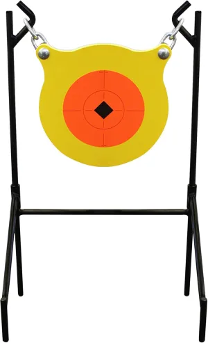 Birchwood Casey World of Targets Boomslang AR500 Steel Durable 0.5" Thick 9.5" Diameter Shooting Gong Target with Stand & Hanging Hardware