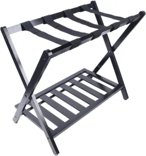 Black Folding Luggage Rack Travel Suitcase Shoe Home Storage & Organization Holder Stand Fit Home, Commercial, Hotel for Luggage