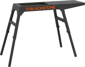 Blackstone 5013 Collapsible 17” and 22” Tabletop Griddle Stand with Adjustable Legs and a Removable Side Shelf, Powder Coated Steel, Black