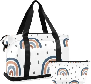 Blue Rainbow Versatile Sports Travel Bag - Lasting Twill Tote, Removable Wheel & Rod Bagging, Multi-pocket Design, Complimentary Makeup Bag