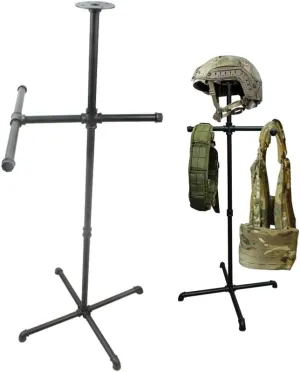 Body Armor Stand,Free-Standing Tactical Gear Stand,Heavy Duty Armor Stand,Police Gear Stand Apply Helmet Vest Belt(Black