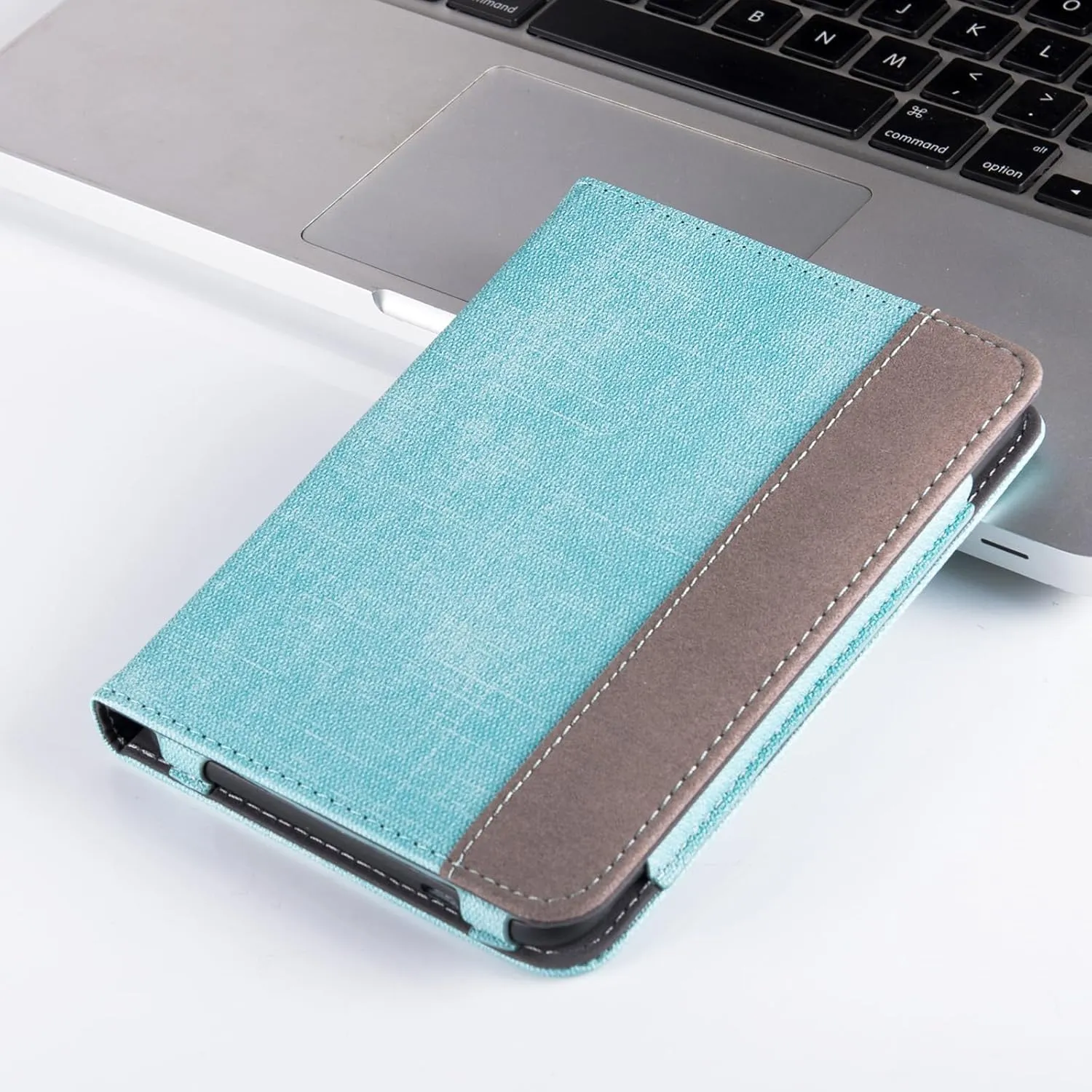 BOZHUORUI Stand Case for 6" Kobo Colour/Colour BW/Clara 2E e-Reader - Premium PU Leather Sleeve Cover with Two Hand Straps/Auto Sleep/Wake (Sage Green)