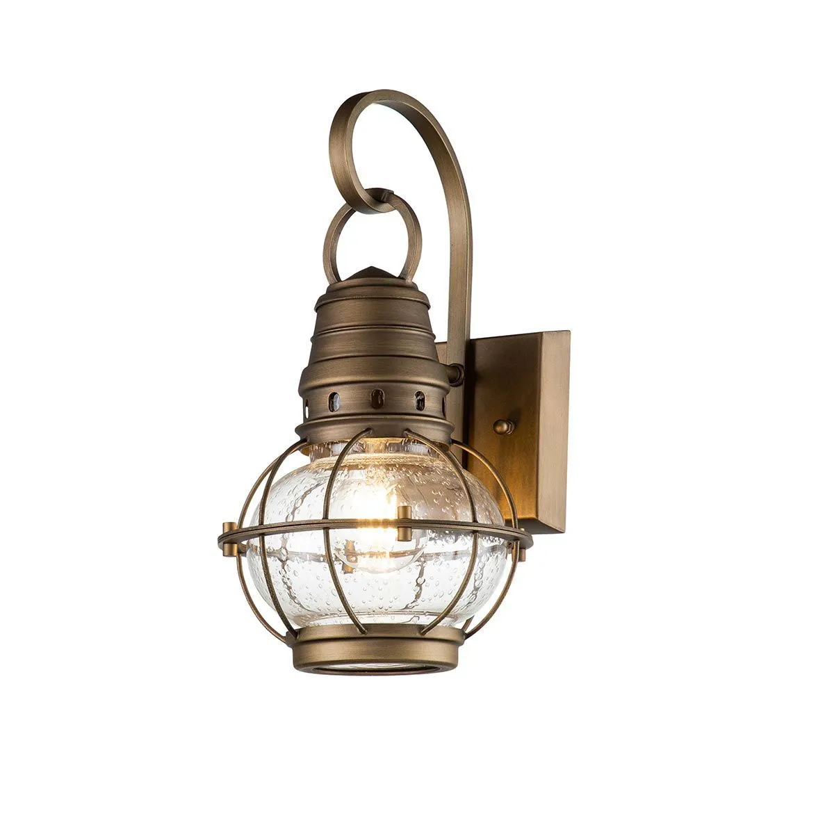 Bridgepoint 1 Light Small Wall Lantern | Natural Brass