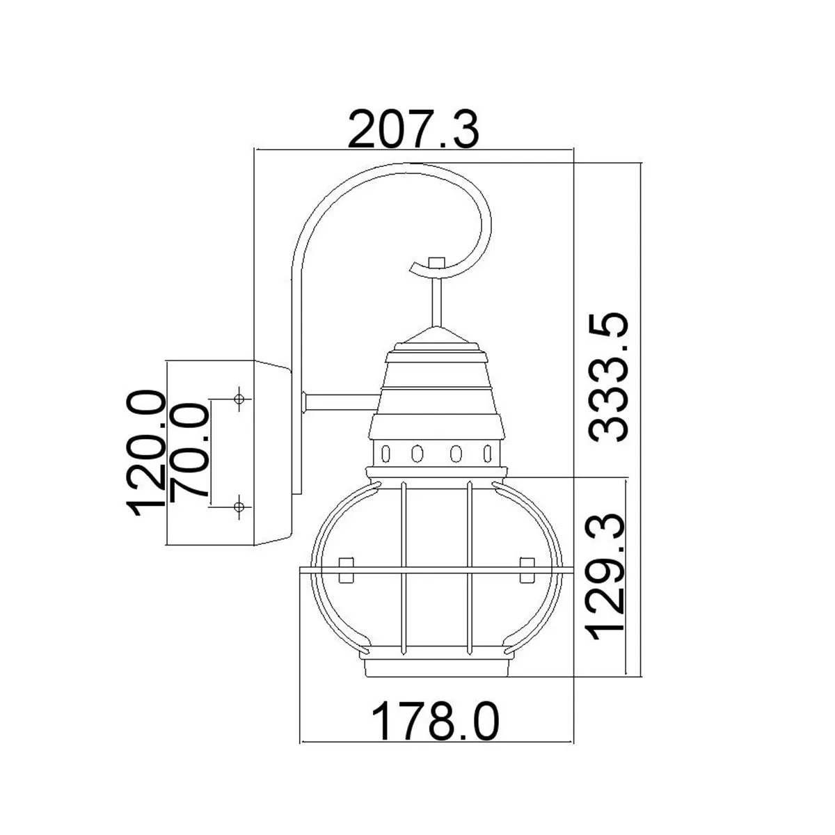 Bridgepoint 1 Light Small Wall Lantern | Natural Brass