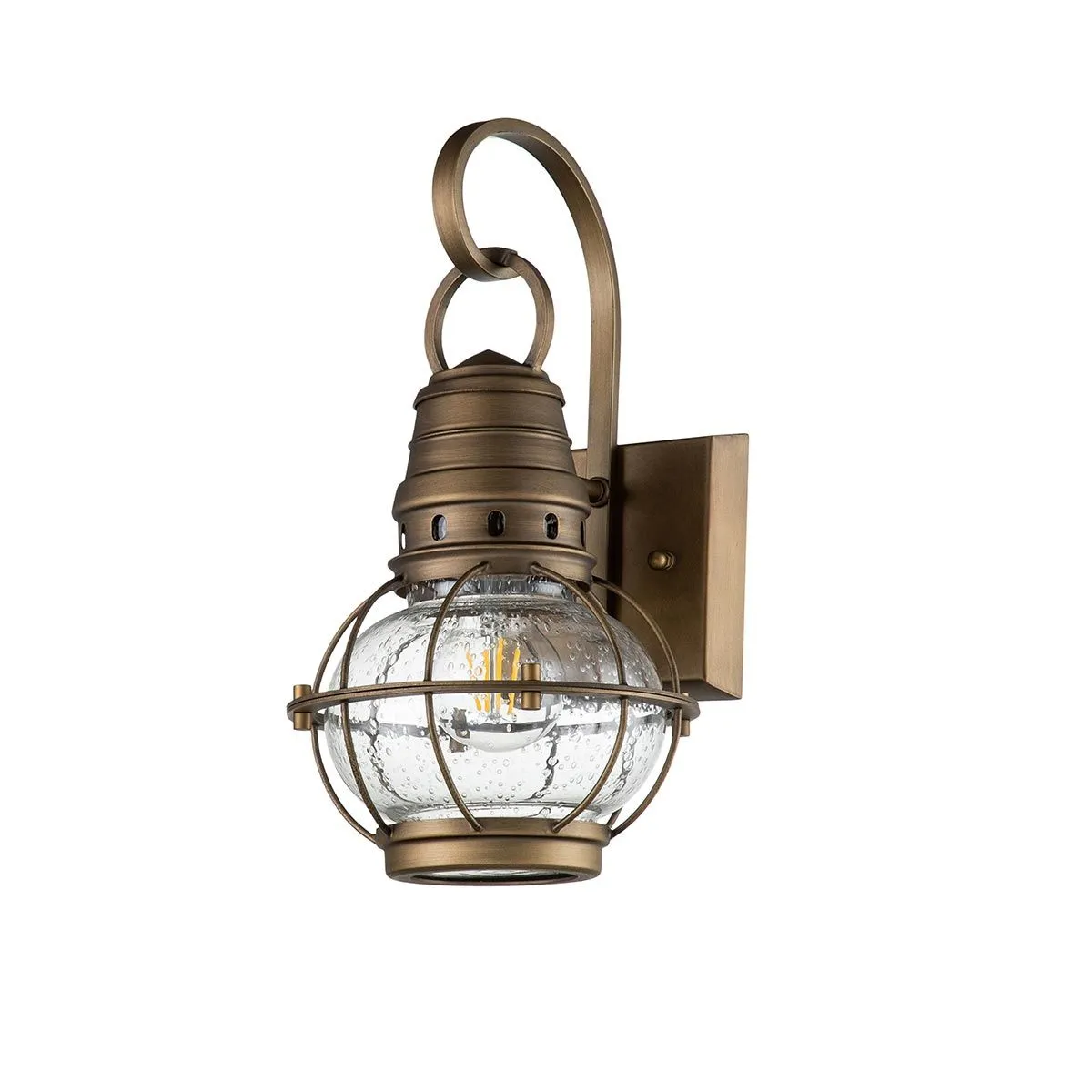 Bridgepoint 1 Light Small Wall Lantern | Natural Brass