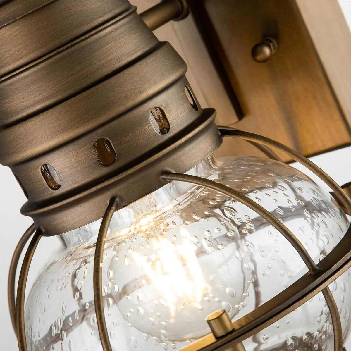 Bridgepoint 1 Light Small Wall Lantern | Natural Brass