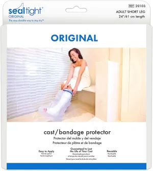 Brownmed - Seal-Tight Original Cast & Bandage Protector - Waterproof Adult Leg Cast Cover for Shower & Swimming - Foot Cover & Shower Bag for Leg Cast - Adult Short Leg