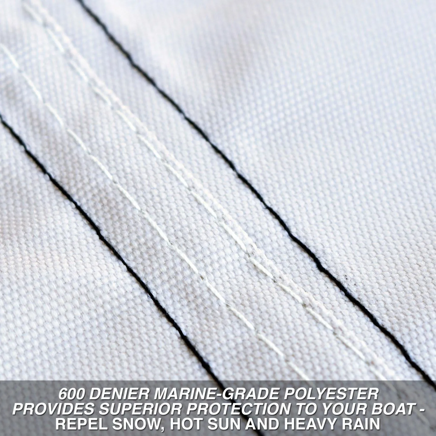 Budge 600 Denier Boat Cover fits Center Console V-Hull Boats B-631-X8 (24' to 26' Long, Gray)
