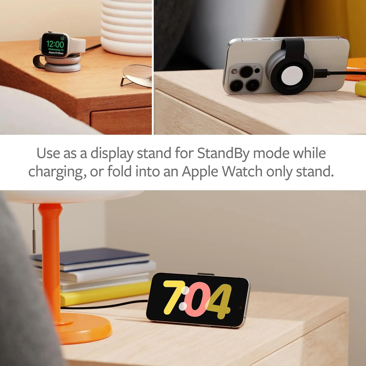 Butterfly 2-in-1 Compact Foldable Wireless Charger with Travel Adapter, 15W MagSafe Duo Charging for iPhone, Airpods, and Apple Watch
