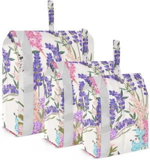 Butterfly Lavender Travel Storage Bag with Lanyard - Portable Lightweight Classified Storage Bag with Zipper, Dust and Waterproof Travel Packing Cube for Suitcase,3 Pieces