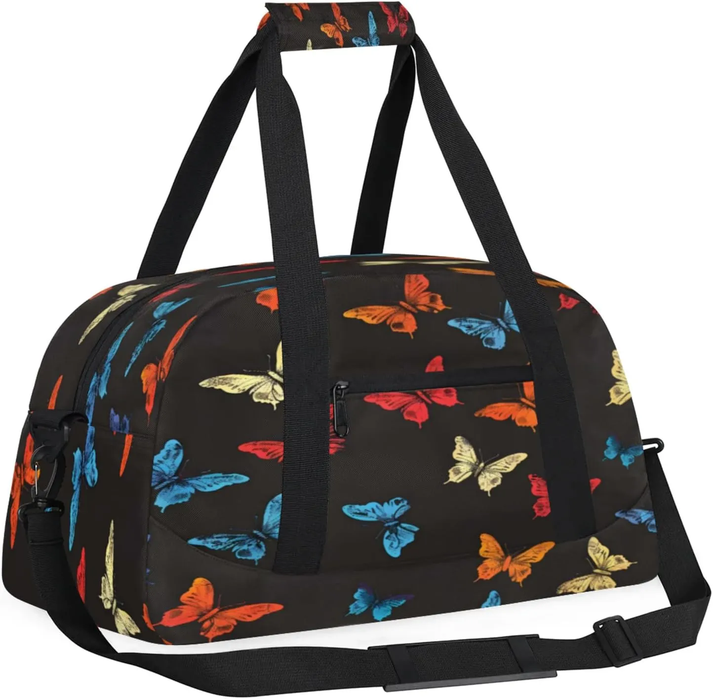 Butterflys Gym Bag for Women Men, Sports Travel Duffel Bag Lightweight Workout Bag Carry On Overnight Weekender Bag