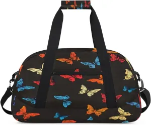 Butterflys Gym Bag for Women Men, Sports Travel Duffel Bag Lightweight Workout Bag Carry On Overnight Weekender Bag