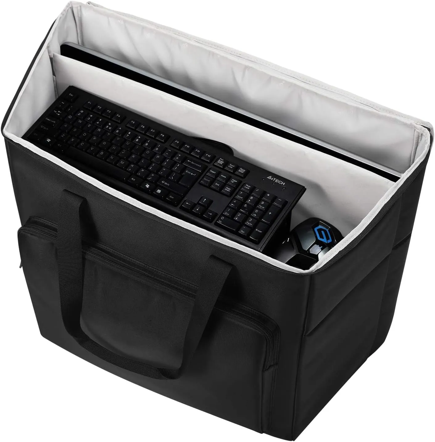 Buwico BUBM Multi-pocket Large Capacity Desktop PC Computer Travel Storage Carrying Case Bag Organizer for 27 Inch Computer Main Processor Monitor Keyboard and Accessories(Size：XL)