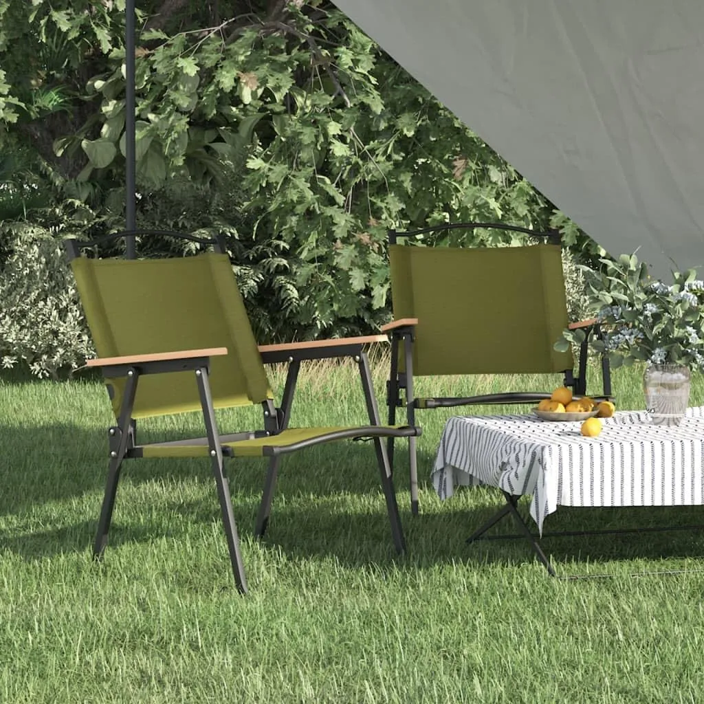 Camping Chairs 2 Pack Green 21.3x21.7x30.7” Lightweight Foldable Oxford Fabric & Steel Frame for Outdoor Patio Beach Picnic