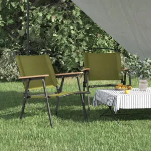 Camping Chairs 2 Pack Green 21.3x21.7x30.7” Lightweight Foldable Oxford Fabric & Steel Frame for Outdoor Patio Beach Picnic