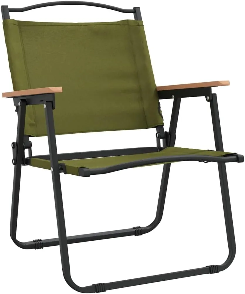 Camping Chairs 2 Pack Green 21.3x21.7x30.7” Lightweight Foldable Oxford Fabric & Steel Frame for Outdoor Patio Beach Picnic