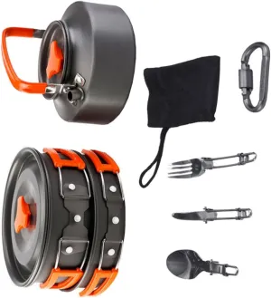 Camping Cookware Set 2-3 Person Portable Pot Cooking Utensils Camping Accessories Cooking Outdoor
