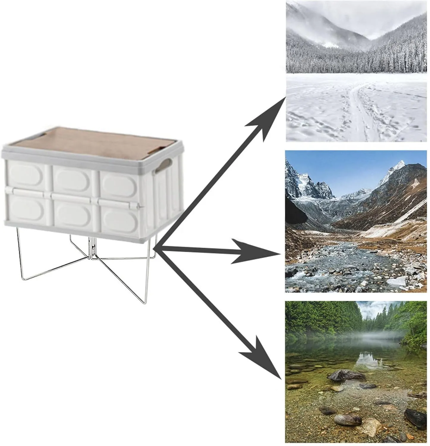Camping Pots Stand Foldable Box Stand Light Weight Water Tanks Stand Outdoor Camping Coolers Stand Folding Coolers Stand