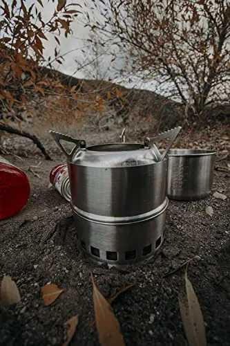 Camping Stove-Wood Stove Stainless Steel Portable Stove w/ Tray